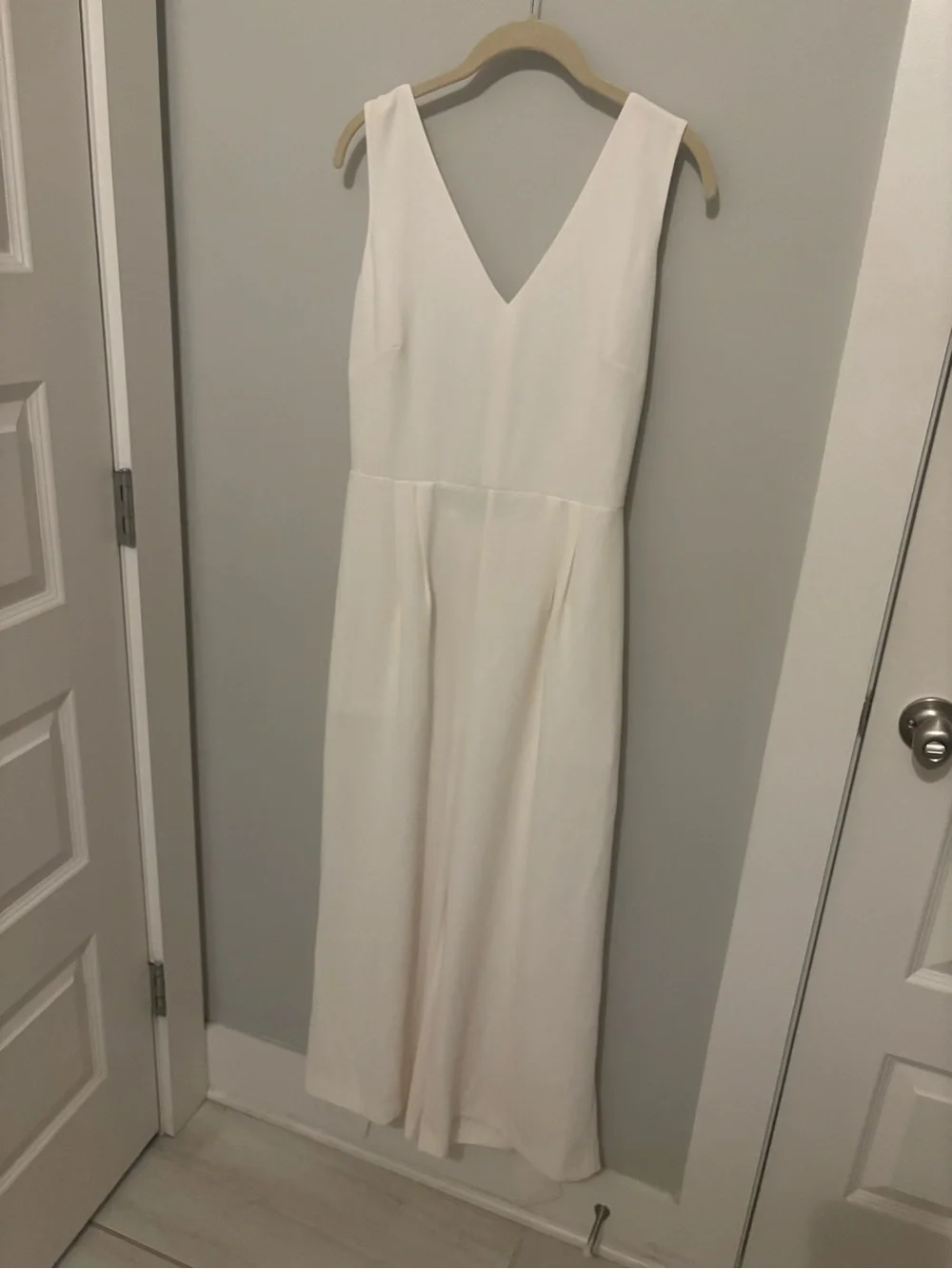 J. Crew Ivory V-Neck Wide-Leg Jumpsuit